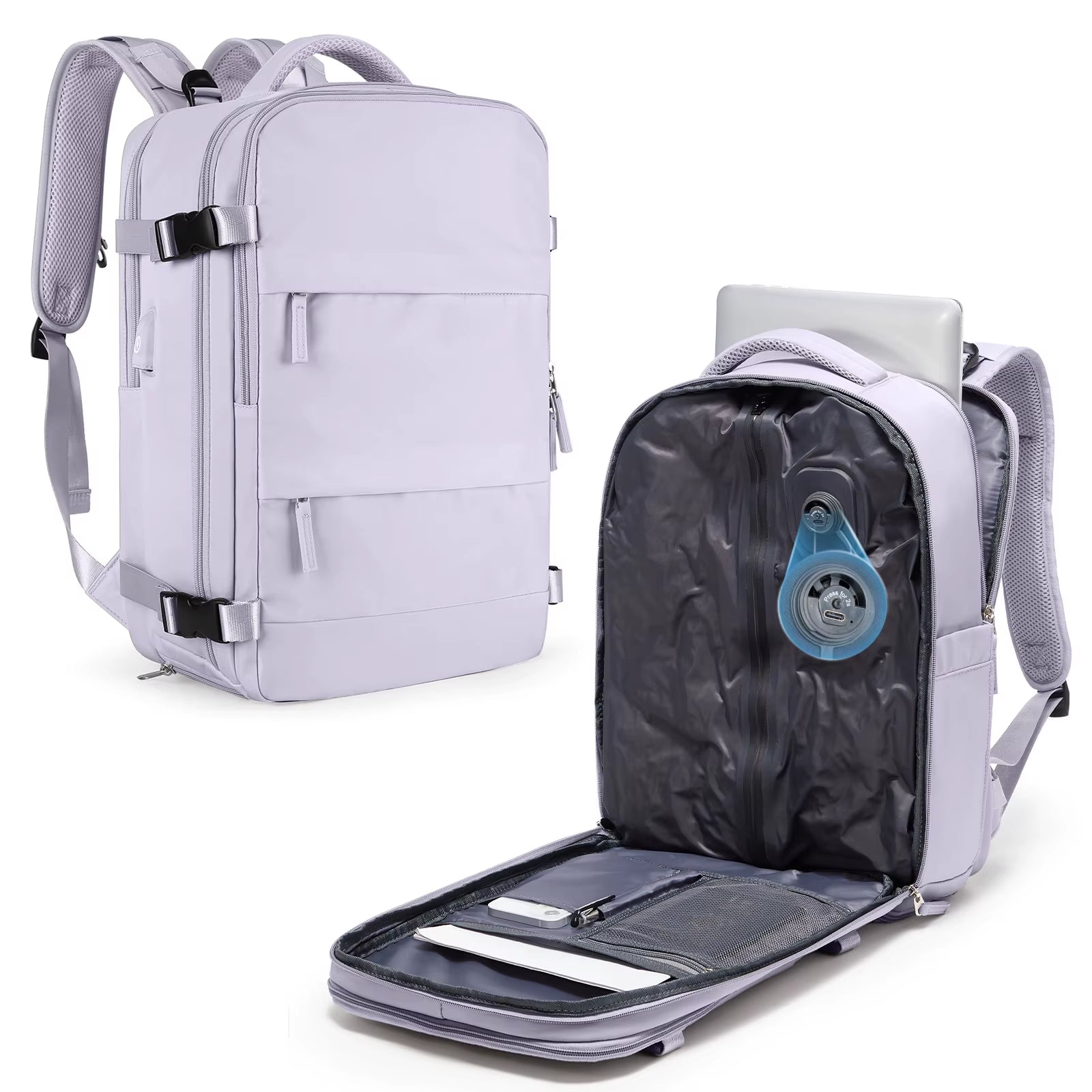 Integrated Vacuum Compression Backpack Ryanair 40X30X20 Travel Backpack Cabin Fly Bag Incase Backpack, Men Backpack Laptop Bag