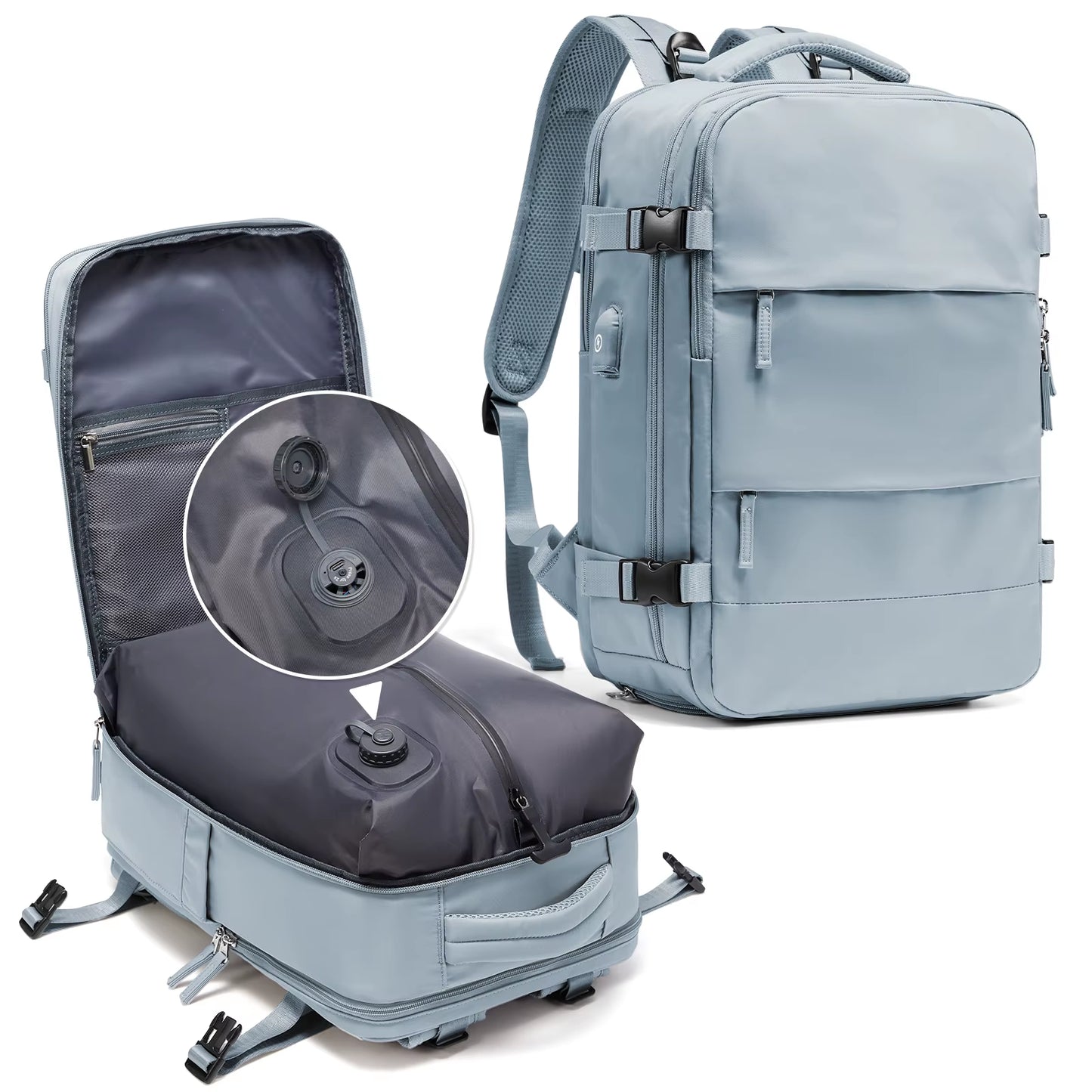 Integrated Vacuum Compression Backpack Ryanair 40X30X20 Travel Backpack Cabin Fly Bag Incase Backpack, Men Backpack Laptop Bag